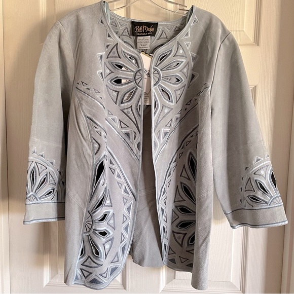 NWT Bob Mackie Wearable Art vintage leather coat with beautiful cut outs. - Picture 2 of 9
